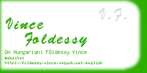 vince foldessy business card